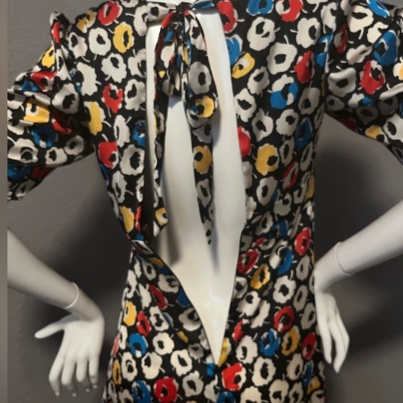 TOPSHOP Women”s Primary Floral In Black Tiered  Midi Dress Size 4 - Picture 7 of 14